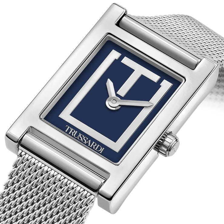 Trussardi T-Strict Quartz Watch For Women Silver , Blue