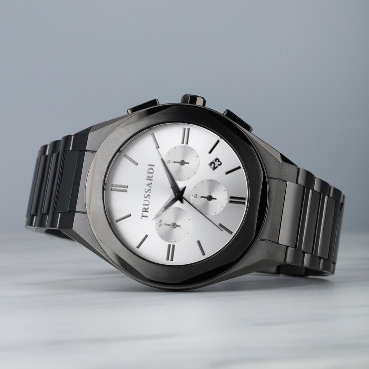 Trussardi Brink Quartz Watch For Men Gun Metal