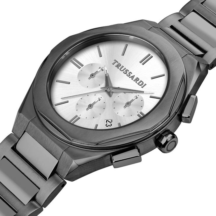 Trussardi Brink Quartz Watch For Men Gun Metal