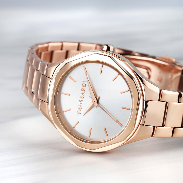 Trussardi Brink Quartz Watch For Women Rose Gold