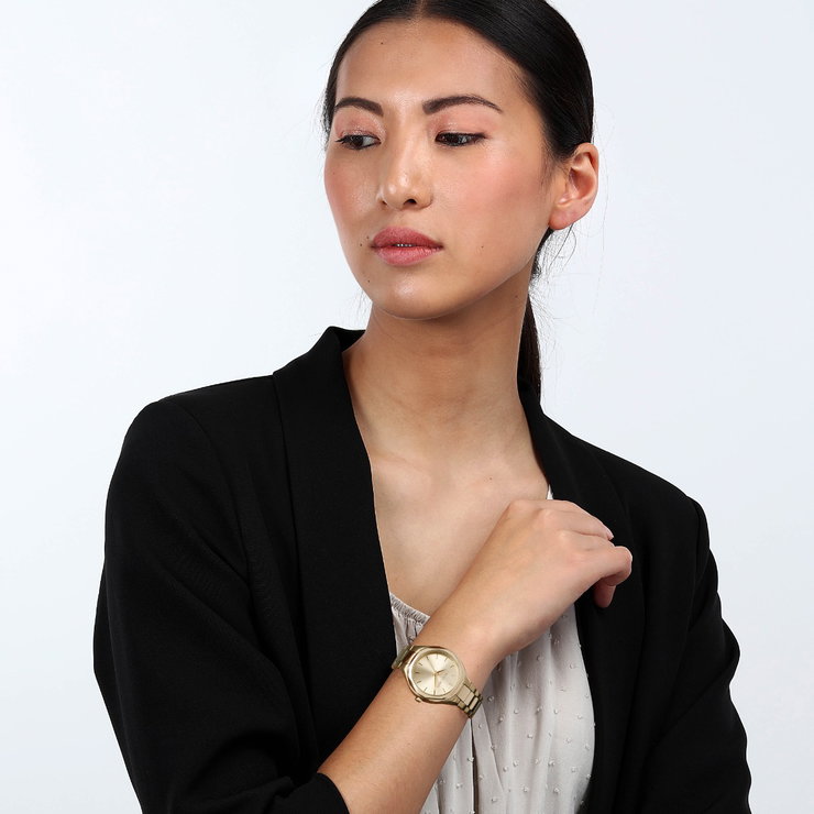 Trussardi Brink Quartz Watch For Women Yellow Gold