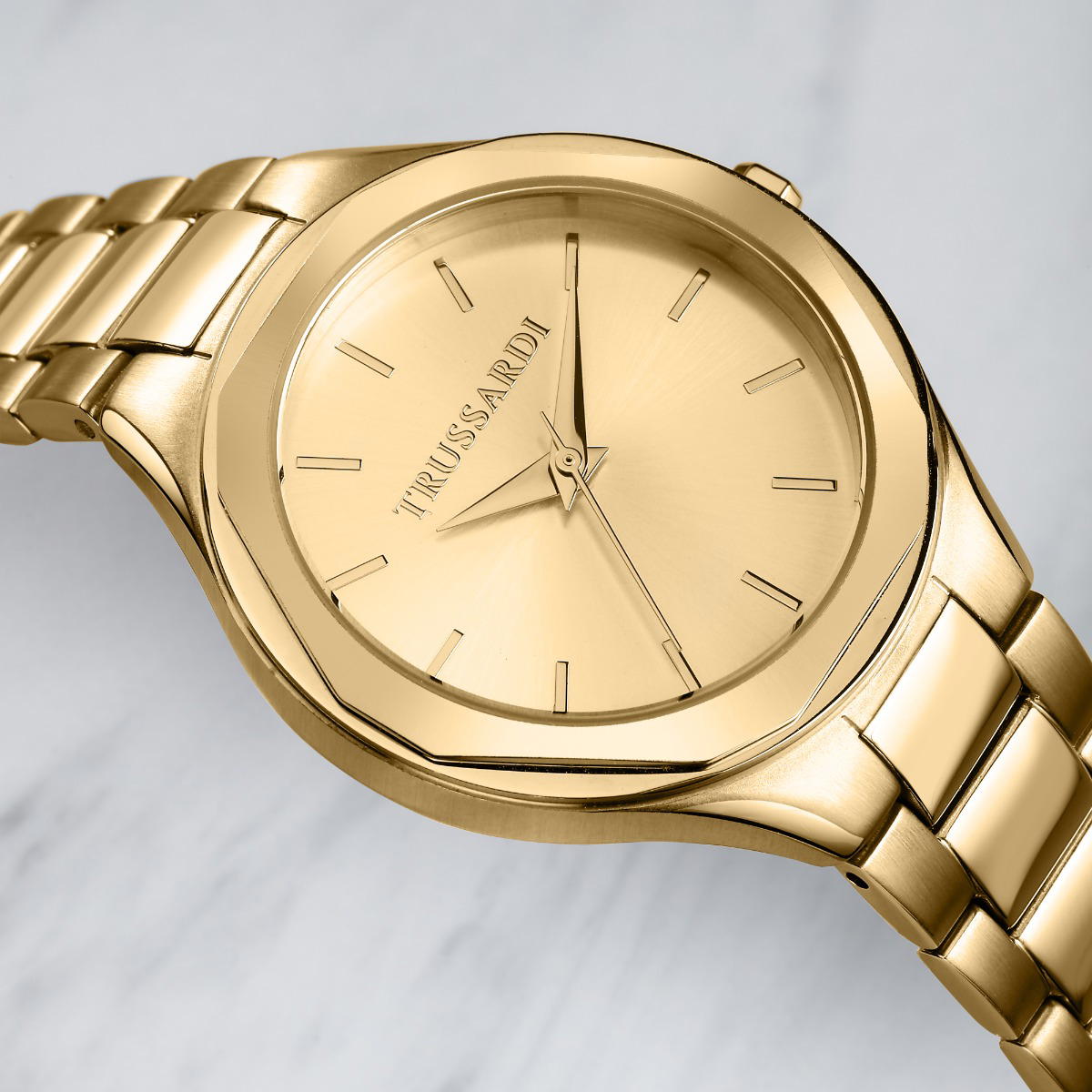 Trussardi Brink Quartz Watch For Women Yellow Gold