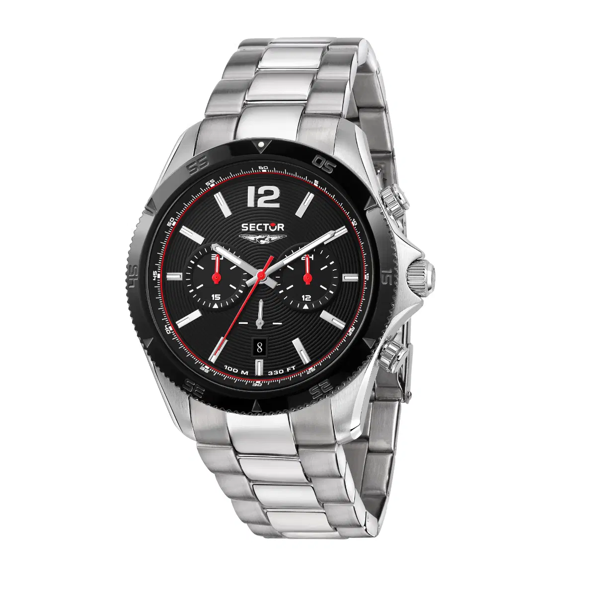 Sector 650 Chrono Watch For Men Silver , Black
