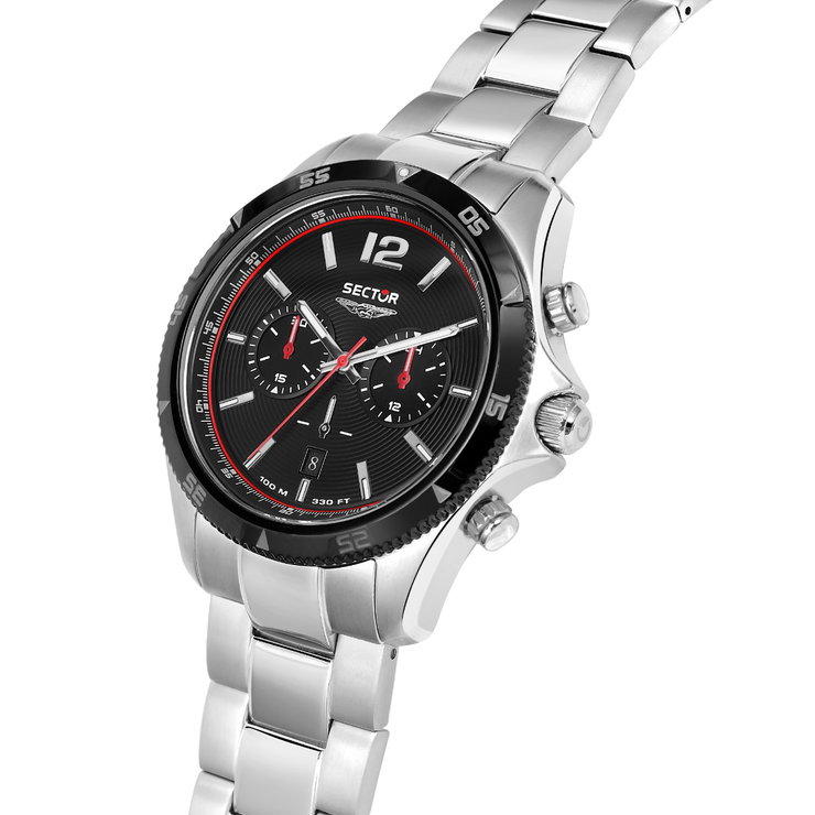 Sector 650 Chrono Watch For Men Silver , Black