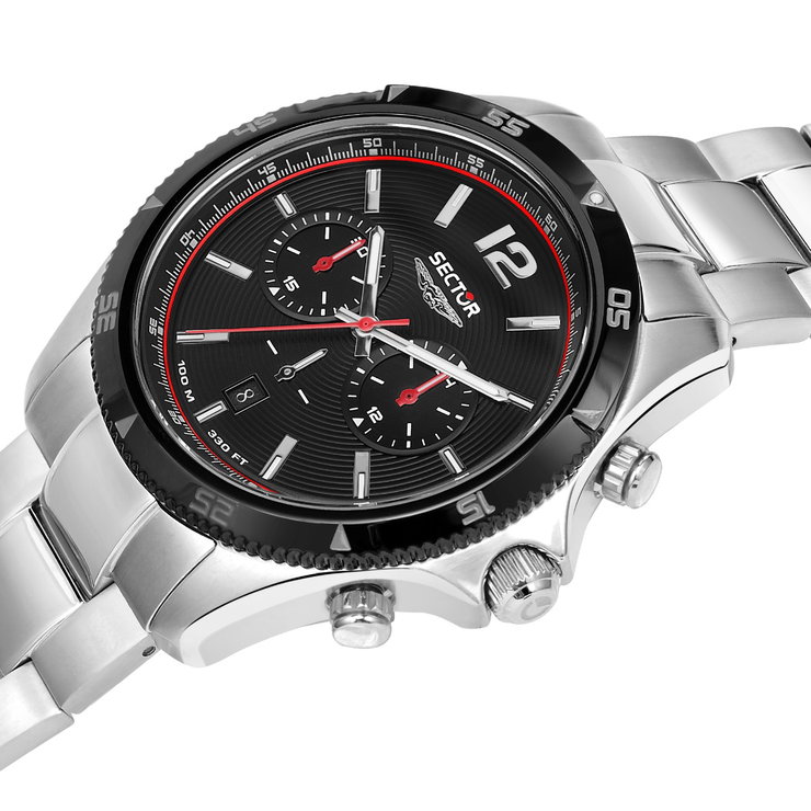 Sector 650 Chrono Watch For Men Silver , Black