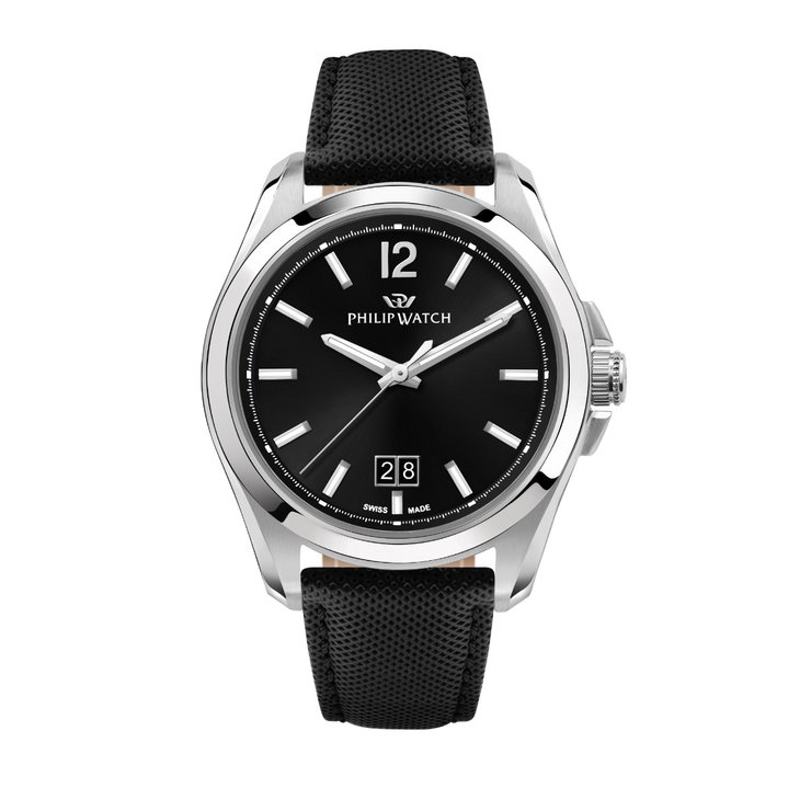 Philip Watch Amalfi Quartz Watch For Men Black Leather