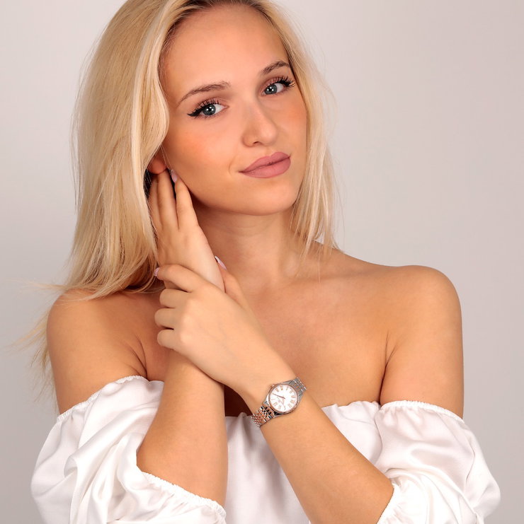 Philip Watch Roma Quartz Watch For Women Silver , Rose Gold