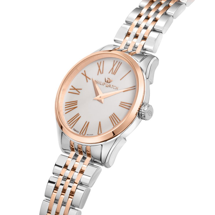 Philip Watch Roma Quartz Watch For Women Silver , Rose Gold