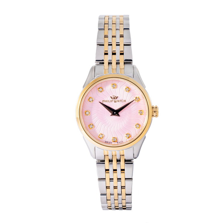Philip watch ladies watch steel silver and gold , Pink