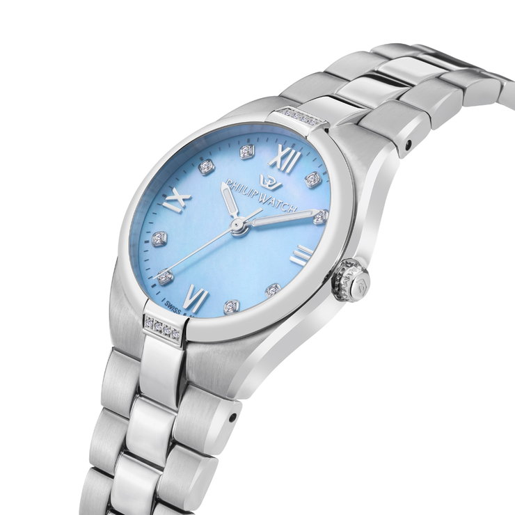 Philip watch TIMELESS watch for women steel silver , Blue