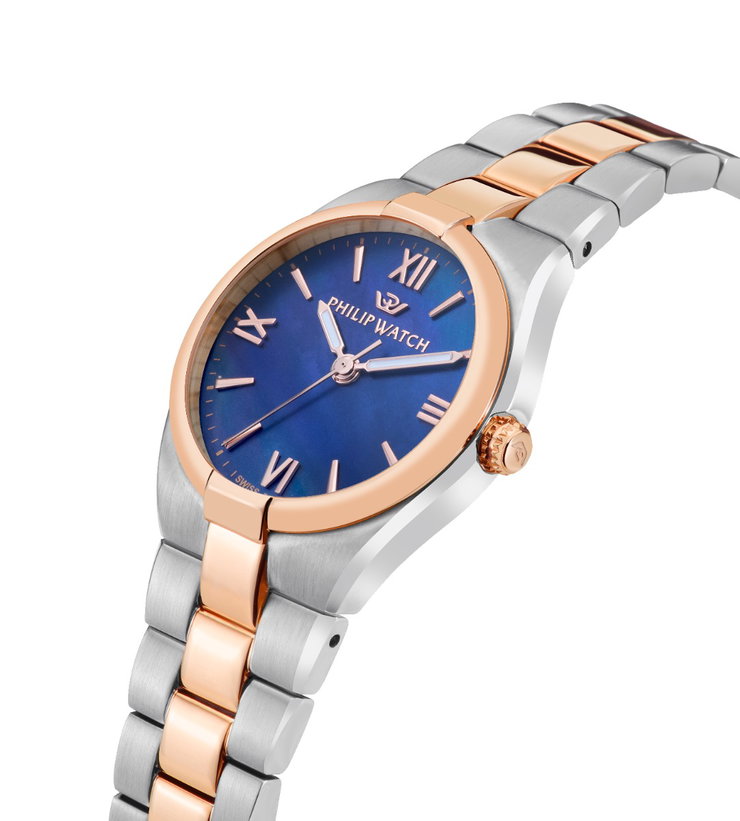 Philip watch TIMELES women watch stainless steel rose gold , Blue