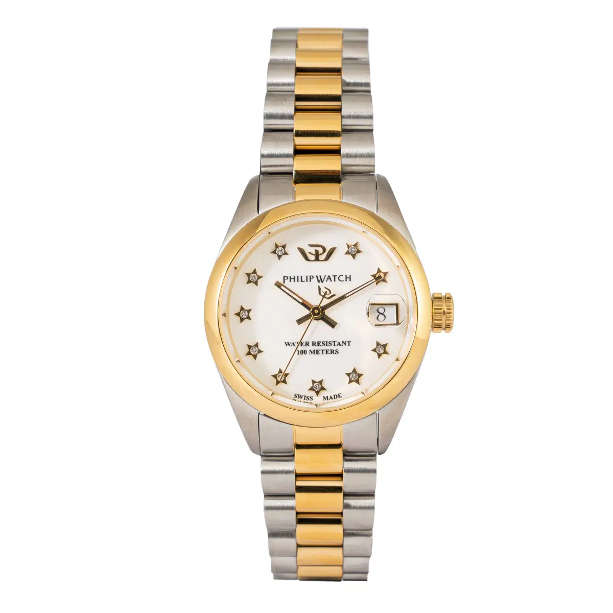Philip watch ladies watch stainless steel gold , White