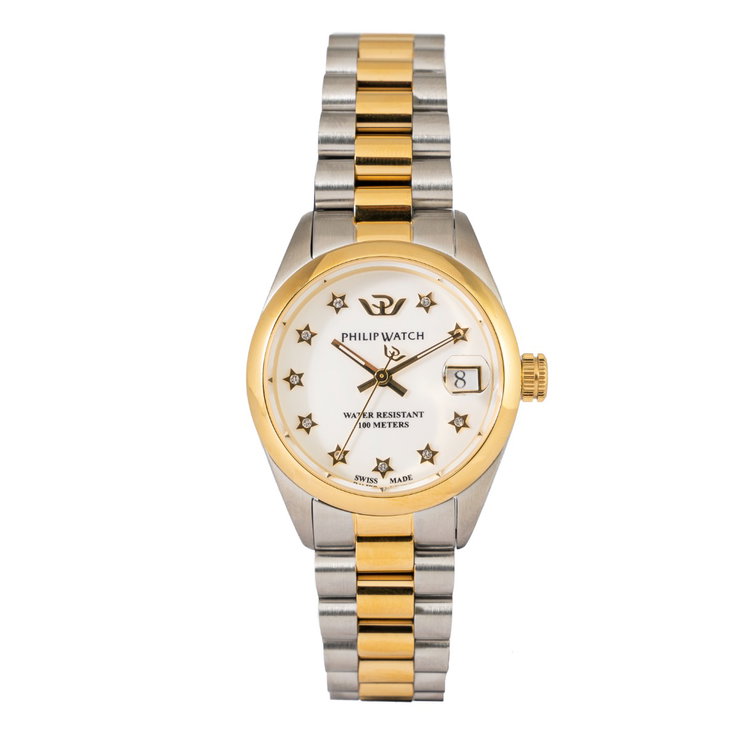Philip watch ladies watch stainless steel gold , White