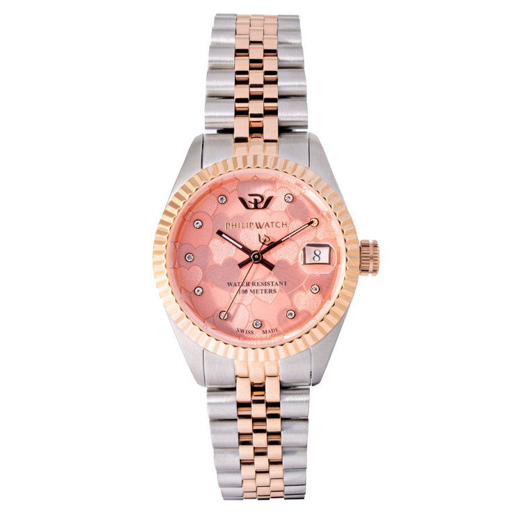 Philip watch ladies watch stainless steel rose gold , Pink