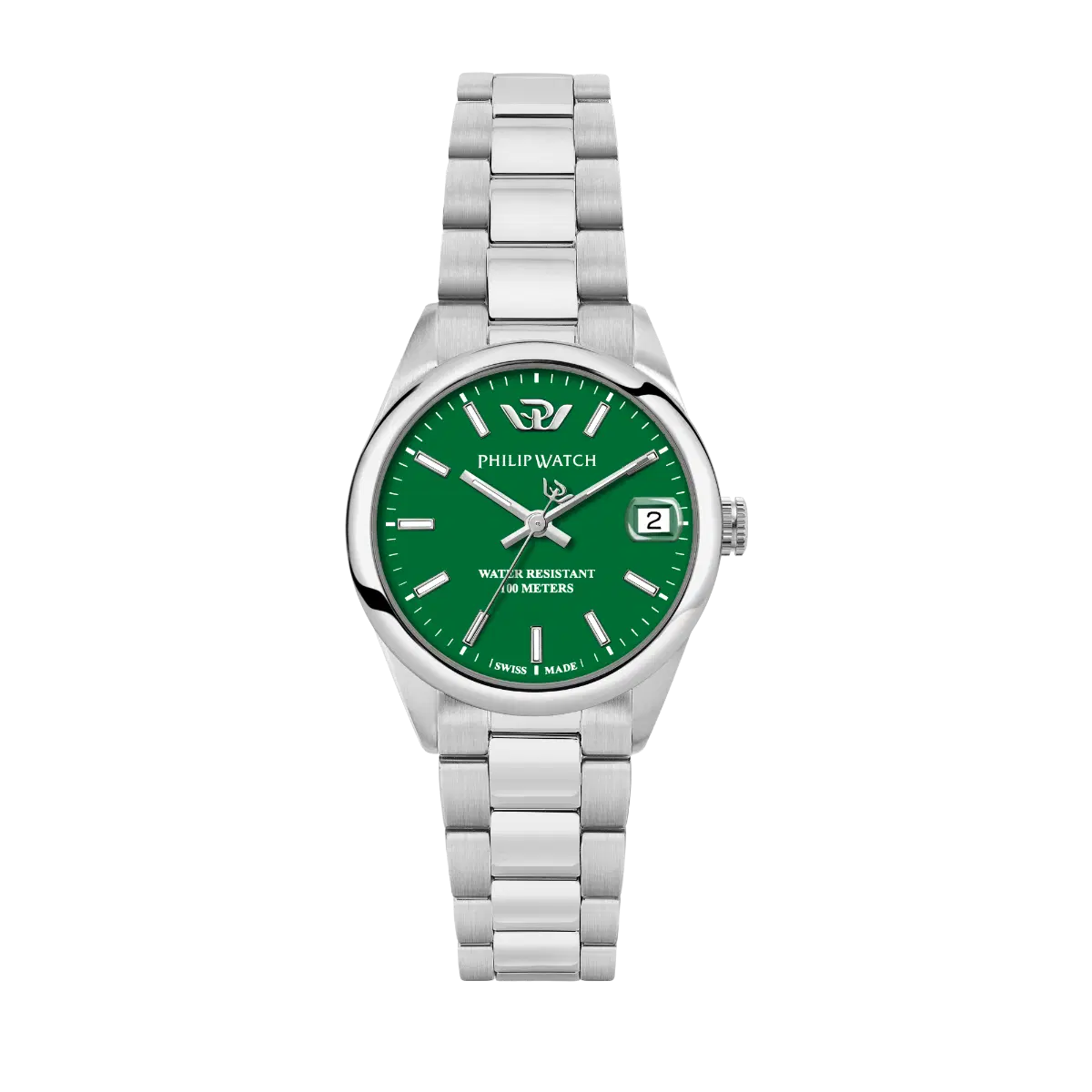 Philip watch CARIBE URBAN ladies watch steel green , Silver