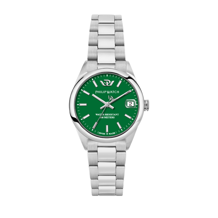 Philip watch CARIBE URBAN ladies watch steel green , Silver