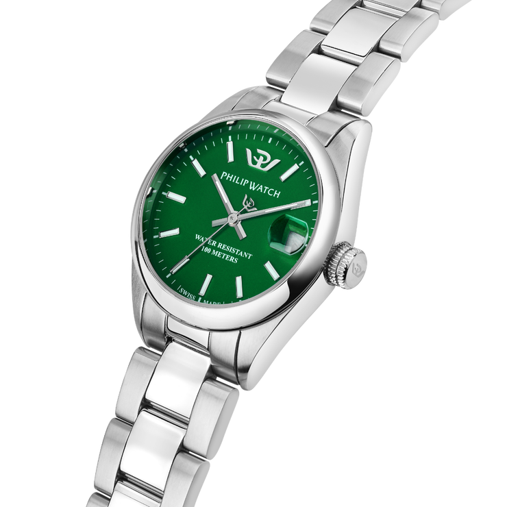 Philip watch CARIBE URBAN ladies watch steel green , Silver