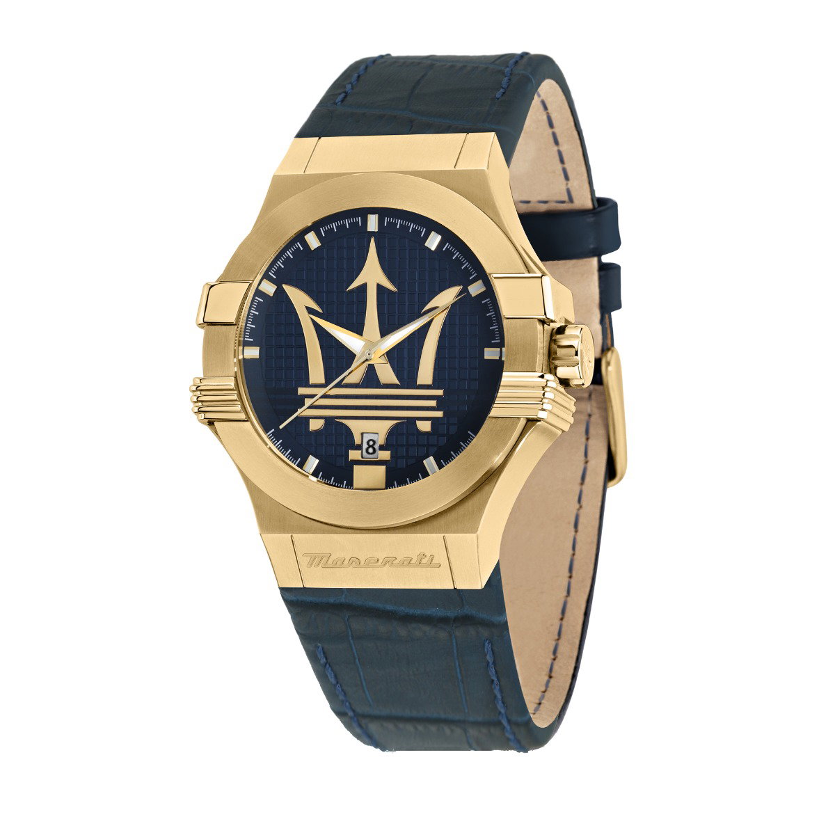 Maserati POTENZA gent Quartz watch with blue leather 