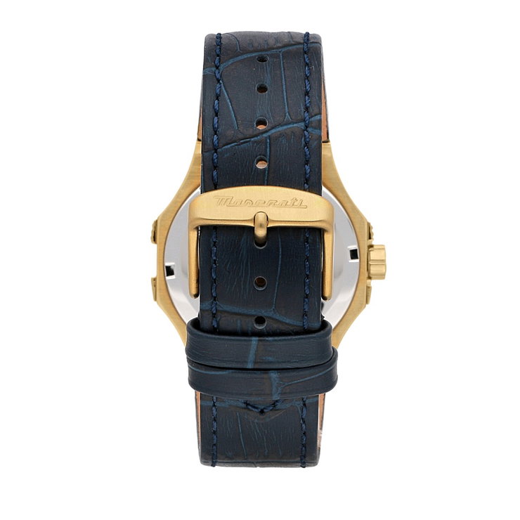 Maserati POTENZA gent Quartz watch with blue leather