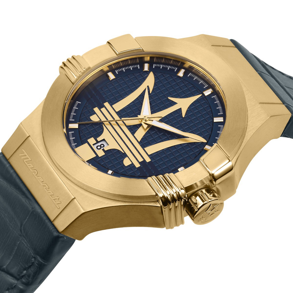 Maserati POTENZA gent Quartz watch with blue leather 