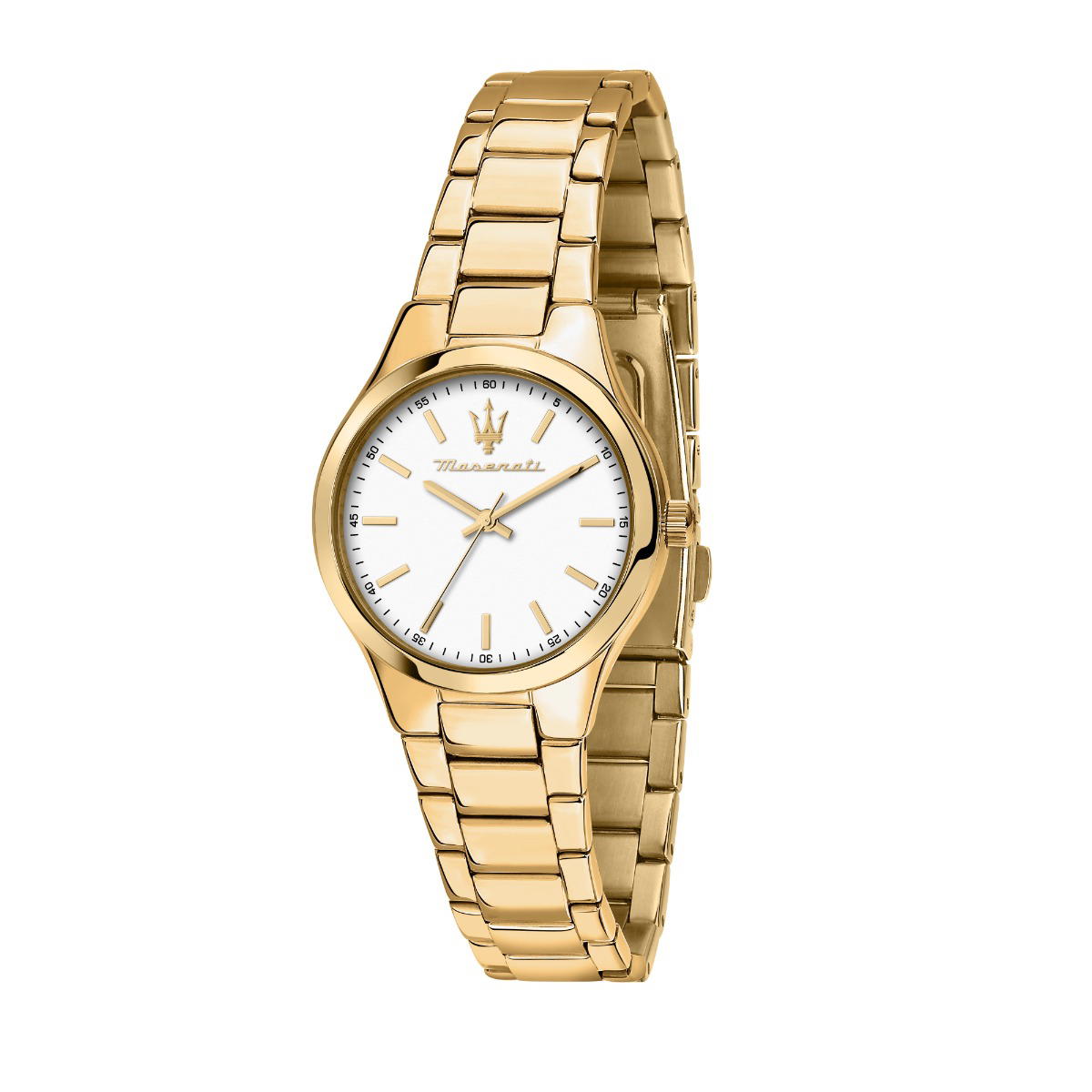 Maserati ATTRAZIONE Women's Watch - Gold Steel, White Dial 