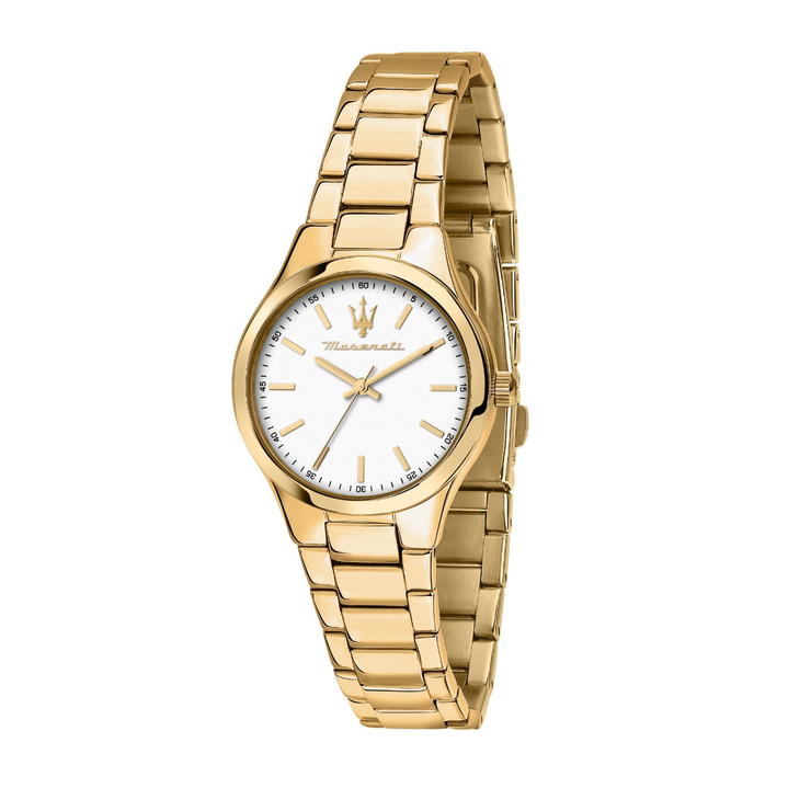 Maserati ATTRAZIONE Women's Watch - Gold Steel, White Dial 