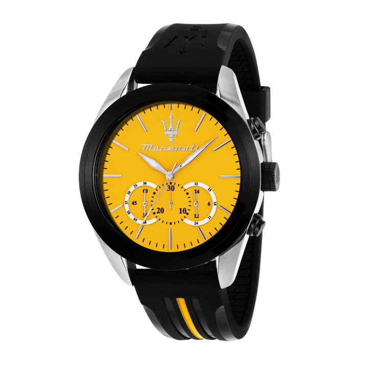 Maserati Traguardo Men's Watch - Yellow with Black Rubber