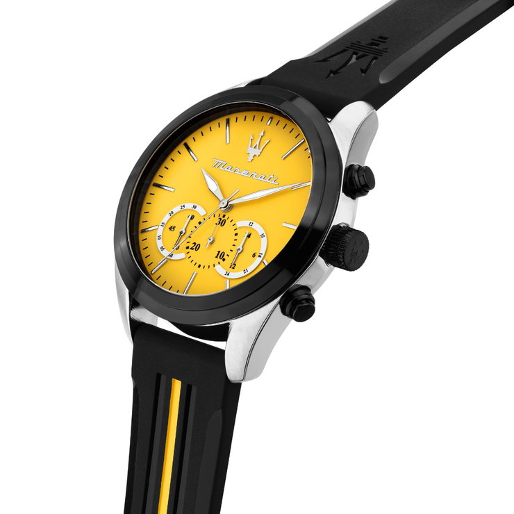Maserati Traguardo Men's Watch - Yellow with Black Rubber