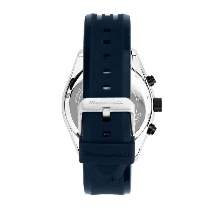 Maserati Traguardo Men's Watch - Black Dial & Blue Silicone 