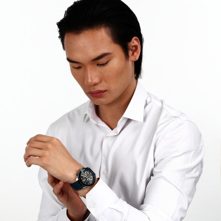 Maserati Traguardo Men's Watch - Black Dial & Blue Silicone 