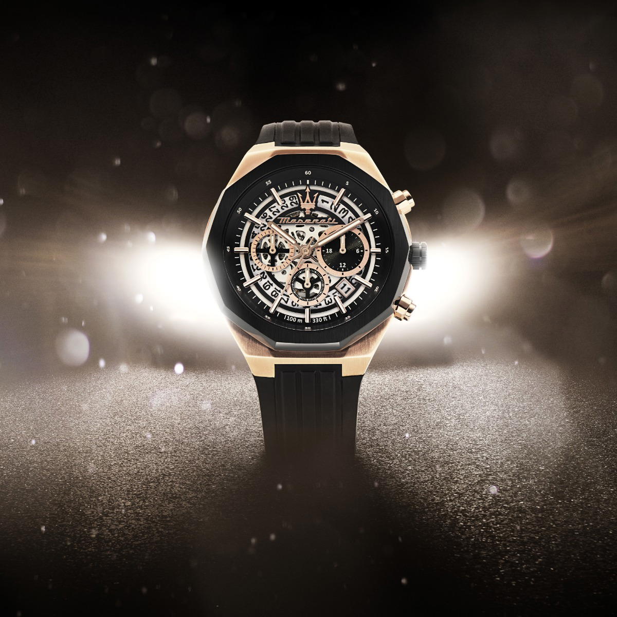 Maserati STILE gent Quartz watch with black silicon strap