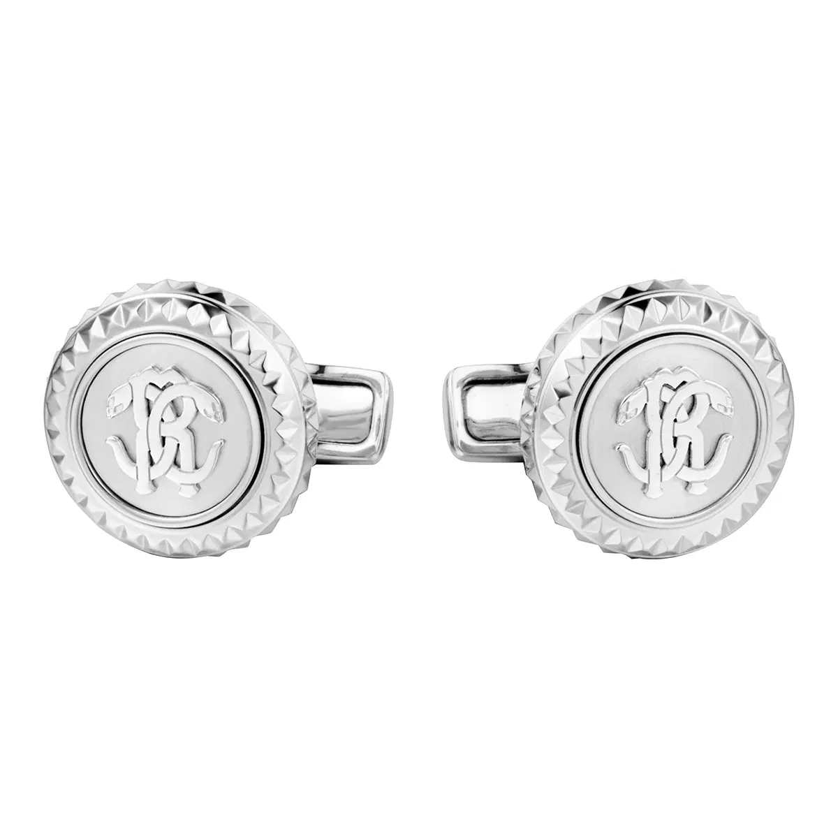 Roberto Cavalli Stainless Steel Silver Cufflinks for Men