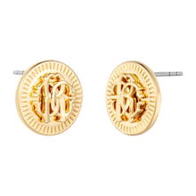 Roberto Cavalli Ladies Earrings Gold RC Logo Design