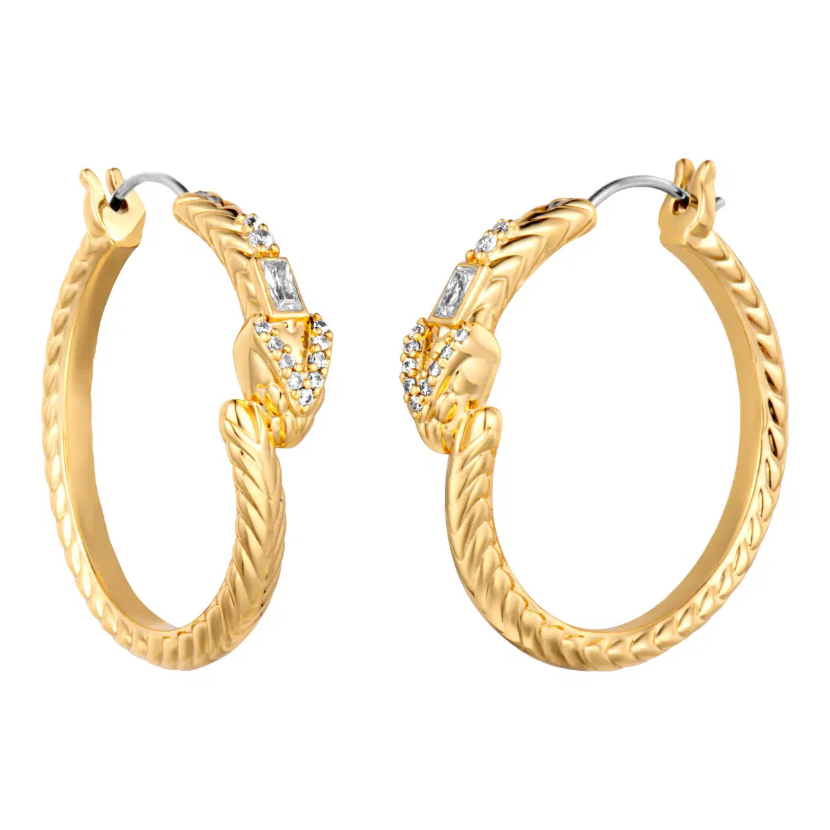 Roberto Cavalli Ladies Hoop Earrings Gold Snake Design