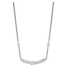 قلادة روبرتو كافالي نسائية فضية بتصميم الثعبان مع كريستال أنيق