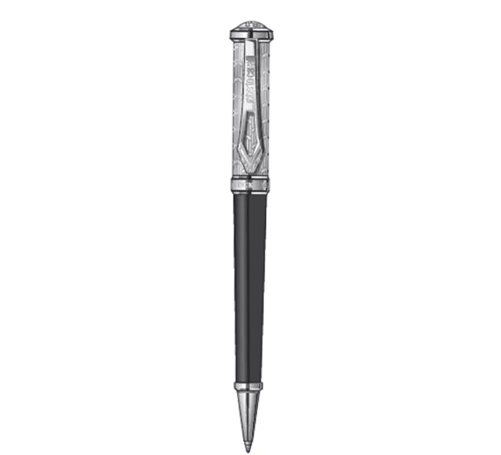 Roberto Cavalli Men's Black & Steel Ballpoint Pen