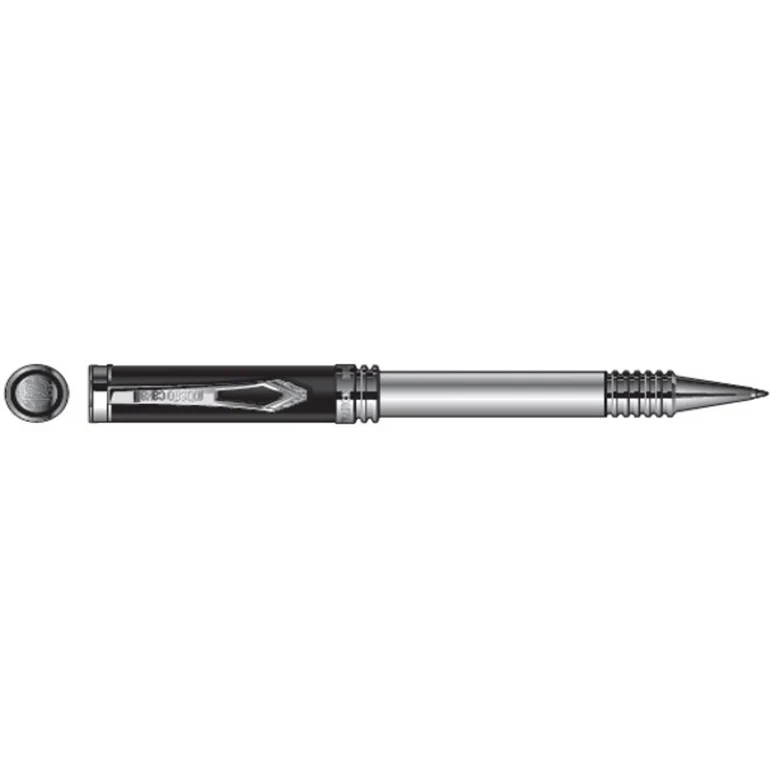 Roberto Cavalli pen featuring a sleek silver-tone body