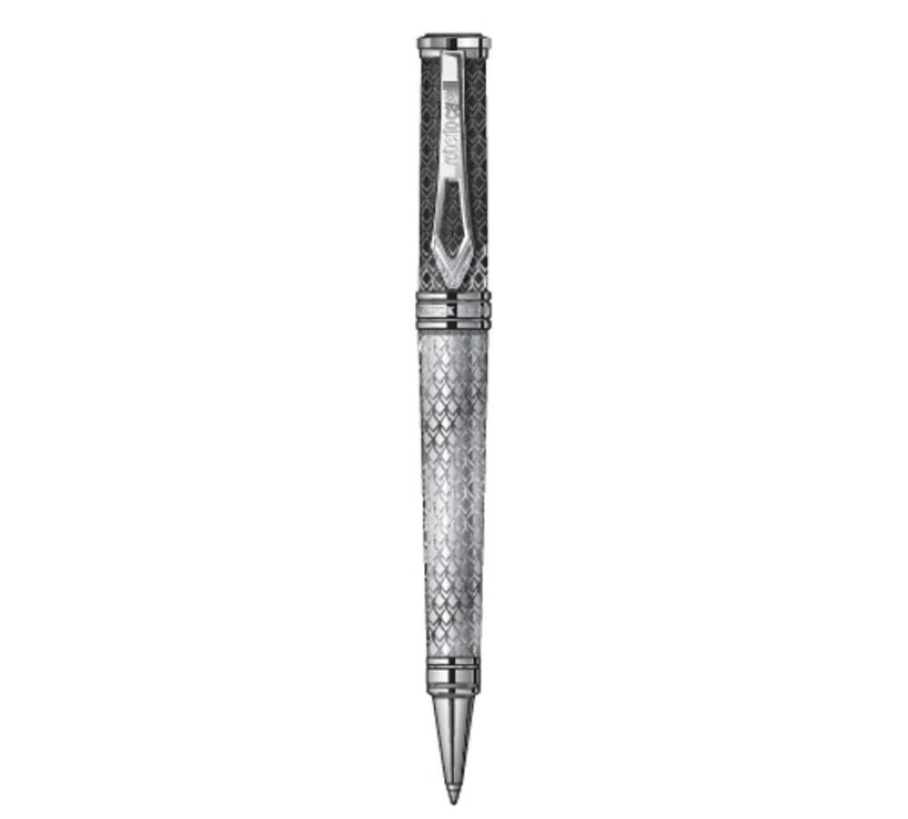 Roberto Cavalli Men's Steel Silver & Black Ballpoint Pen