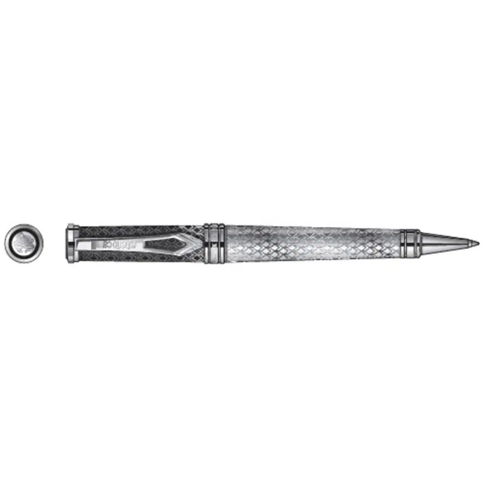 Roberto Cavalli Men's Steel Silver & Black Ballpoint Pen
