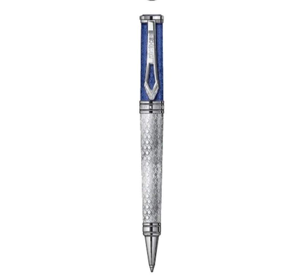 Roberto Cavalli Men's Silver & Blue Ballpoint Pen