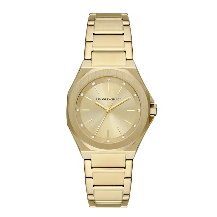 Armani Exchange ladies watch stainless steel gold
