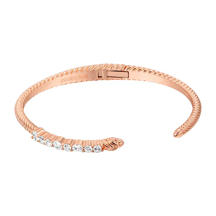 Roberto Cavalli ladies bangle steel rose gold with crystal 