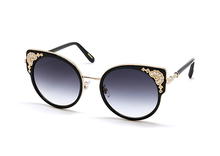 نظارة شمسية شوبارد نسائية إطار دائري مزين بالكريستال