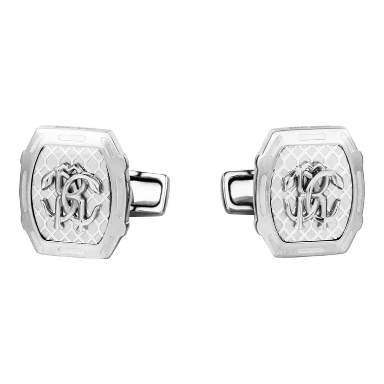 Roberto Cavalli Silver Geometric Cufflinks for Men