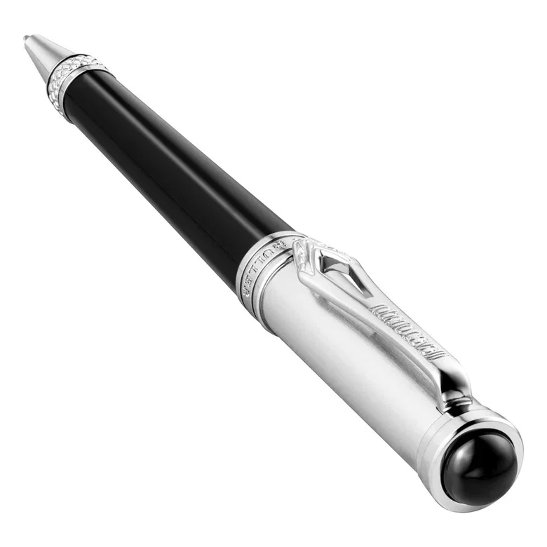 Roberto Cavalli Black & Silver Ballpoint Pen