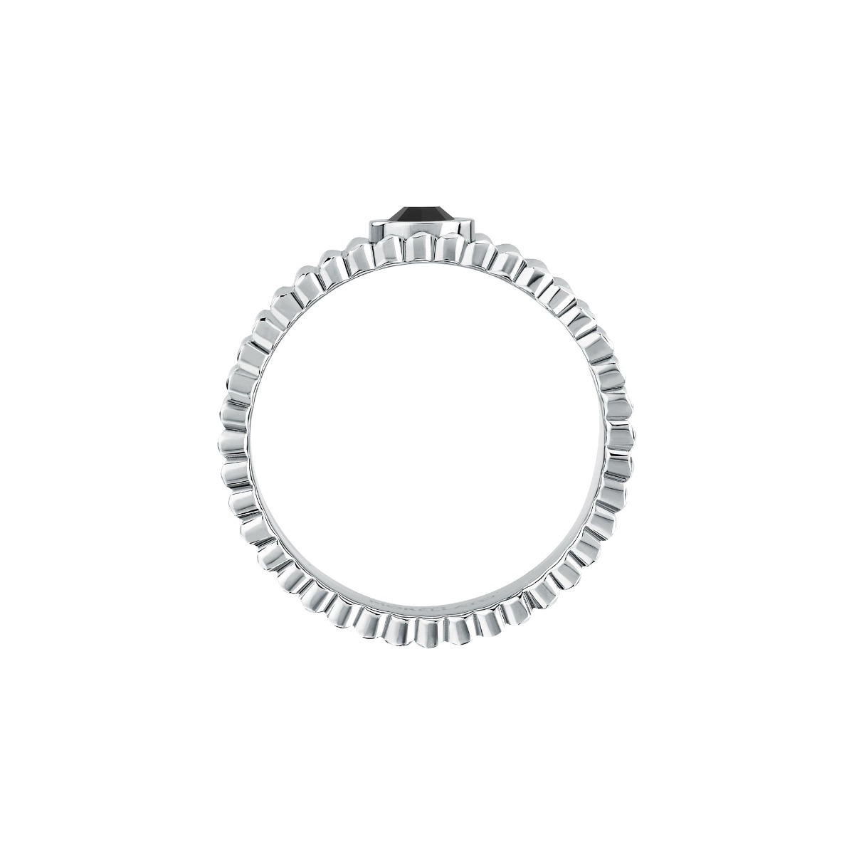 Morellato URBAN men ring steel silver with black Crystel size 23