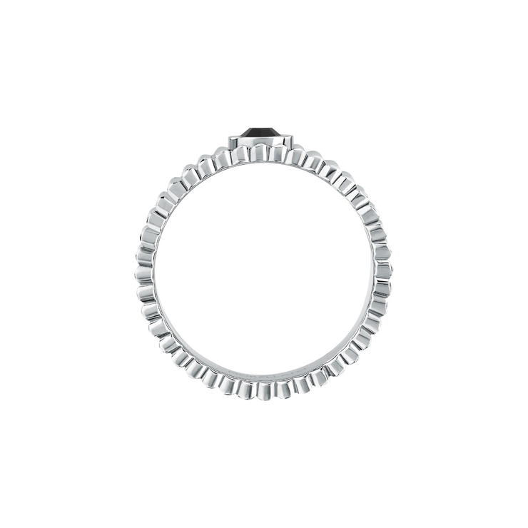 Morellato URBAN men ring steel silver with black Crystel size 23