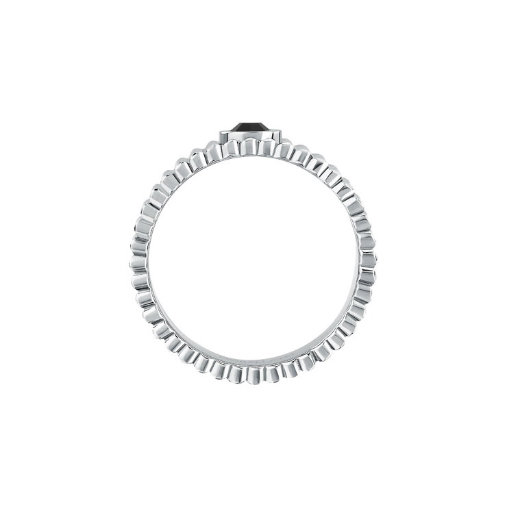 Morellato URBAN men ring steel silver with black Crystel size 23