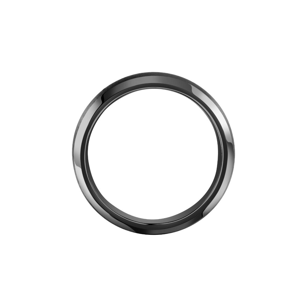 خاتم من سيكتور للرجال استيل لون اسود مقاس 27 