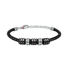 اسوارة سيراميك من سيكتور للرجال جلد لون فضى واسود